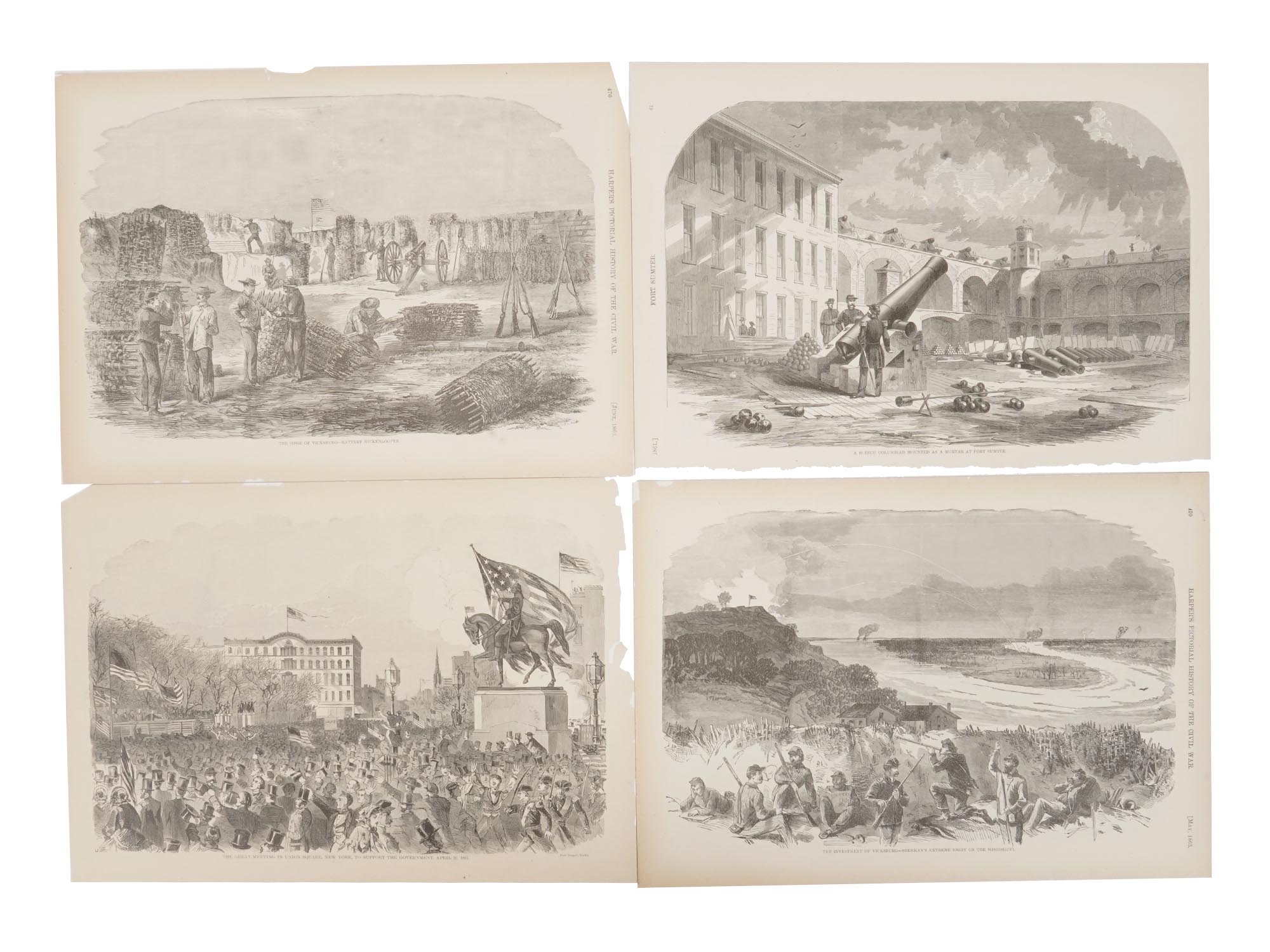 SEVEN AMERICAN CIVIL WAR MILITARY ENGRAVINGS PIC-1